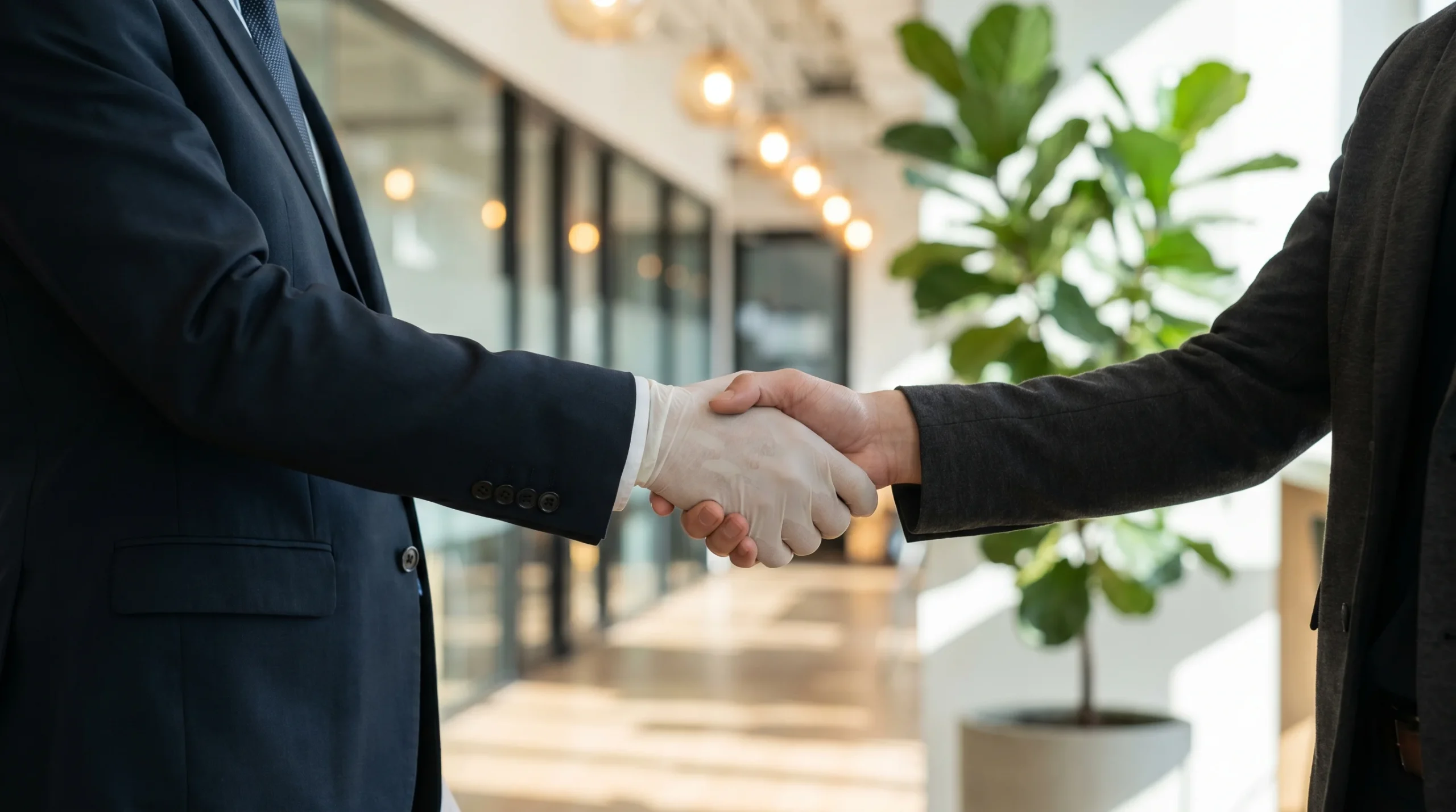 A classic corporate handshake representing a secure partnership